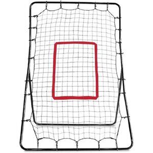 PitchBack Baseball and Softball Pitching Net & Rebounder, Black/Red,2' 9"x4' 8"